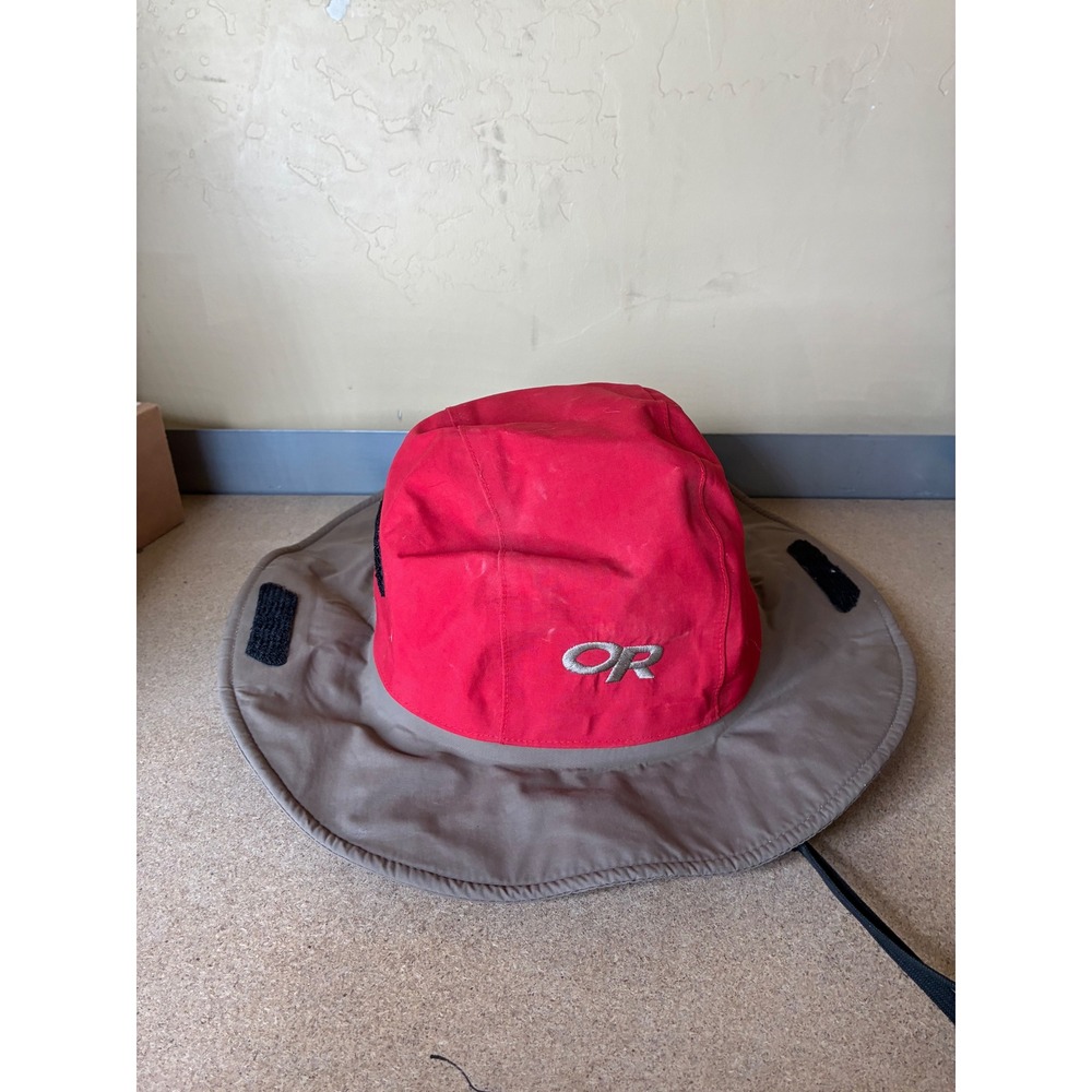 Outdoor Research OR Seattle Sombrero Gore-Tex Rain Hat Red Khaki Medium 8399